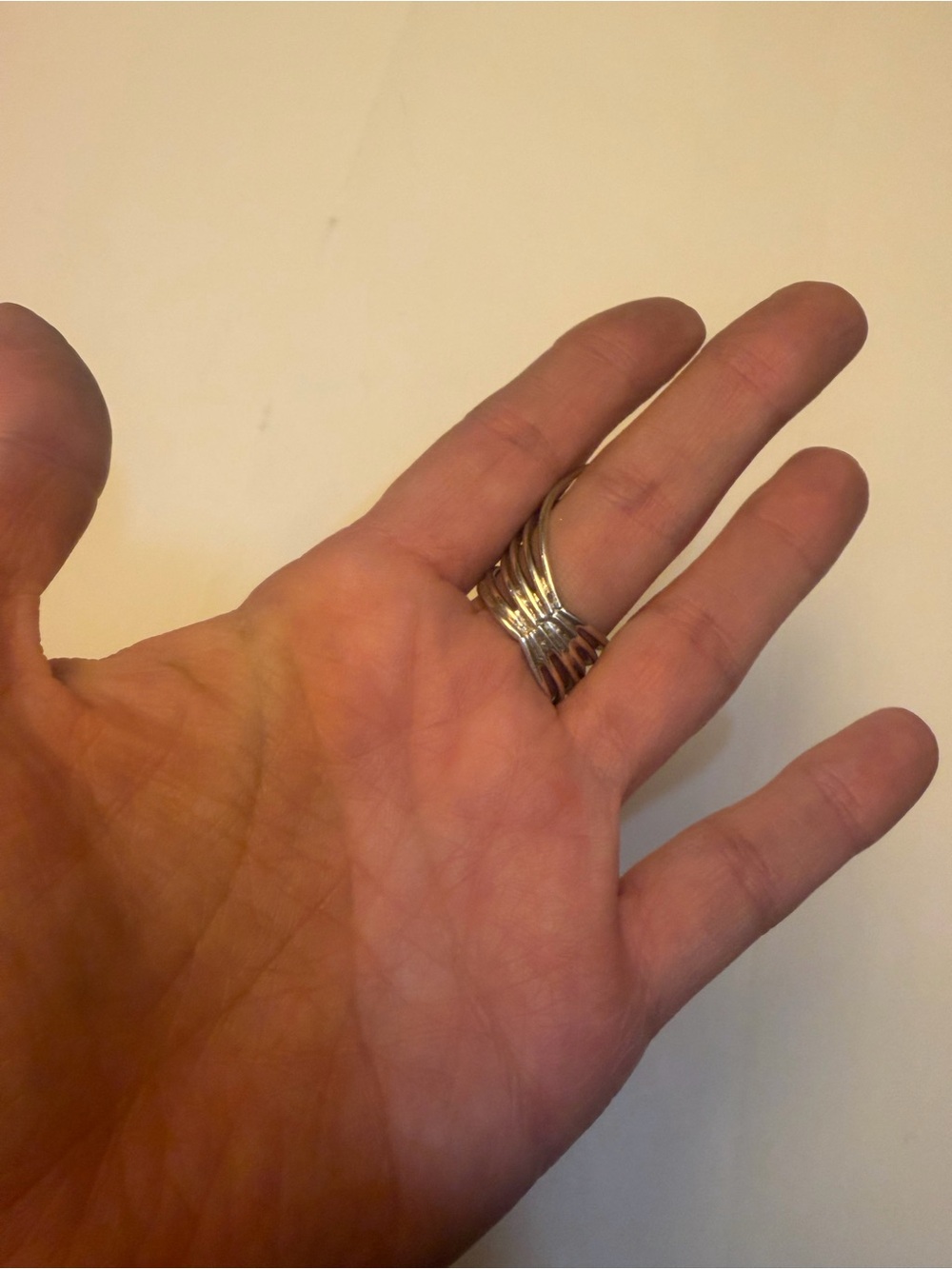 925 Sterling Silver Oversized Openwork Statement Ring Size 9 Modernist Sculptura - Picture 5 of 7